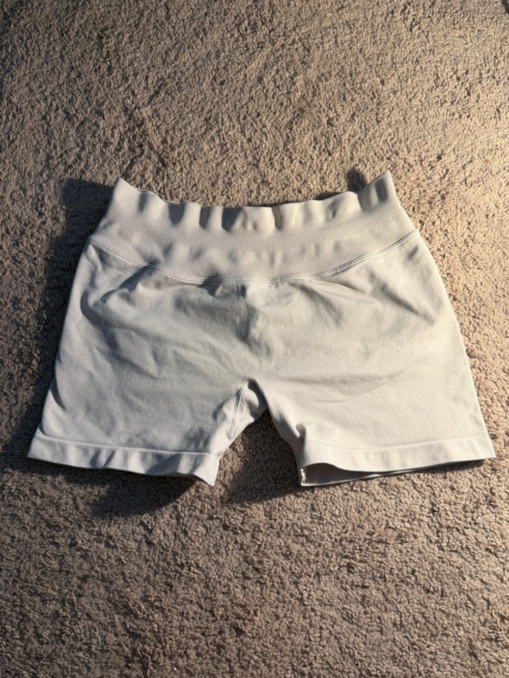 Amazon Women's White Ribbed Waist Bike Shorts